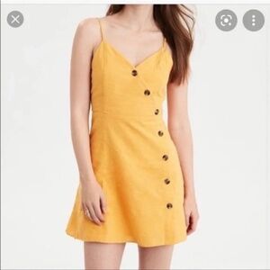 American Eagle Outfitters Yellow Cotton Sundress Size Small Petite EUC